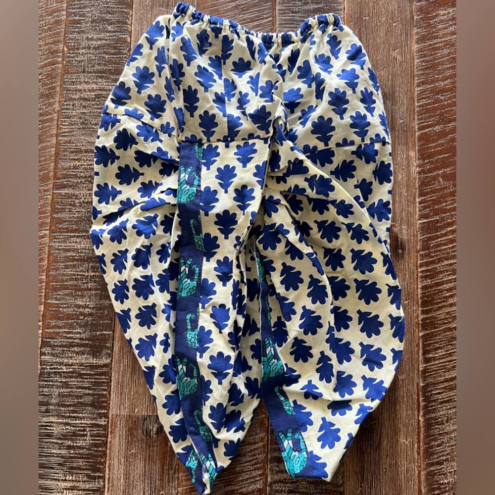 Like New Indian Blue and White Printed Dhoti Kurta - Picture 6 of 6